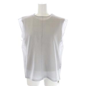SWEAT WITH SHEER TOP スウェット シアートップ カットソー ノースリーブ 2点セット レイヤード F グレー