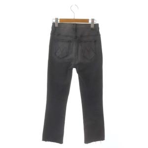 MOTHER THE INSIDER CROP STEP FRAY デニムパンツ ジーンズ スリム カットオフ ストレッチ 24 グレー