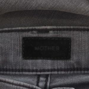 MOTHER THE INSIDER CROP STEP FRAY デニムパンツ ジーンズ スリム カットオフ ストレッチ 24 グレー