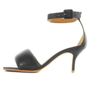 PIPPICHIC MARIRIN PADED スクエアトゥ サンダル レザー ピンヒール 36.5 23.5cm 黒 ブラック