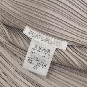 PLEATS PLEASE ISSEY MIYAKE イッセイミヤケ プリーツカーディガン 長袖 ボタンレス 3 グレージュ