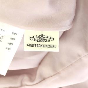 GRACE CONTINENTAL 刺繍レースフレアワンピース ミモレ丈 ロング ノースリーブ ボートネック 36 ブラウンパープル グレージュ オフホワイト