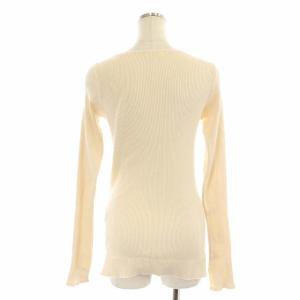 AURALEE ×RON HERMAN A8AB01RH ギザボートネックリブニット 長袖 スリット プルオーバー 0 アイボリー