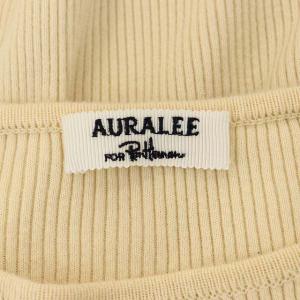 AURALEE ×RON HERMAN A8AB01RH ギザボートネックリブニット 長袖 スリット プルオーバー 0 アイボリー