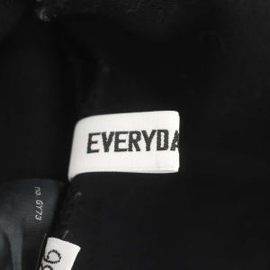 EVERYDAY I LIKE スリットテーパードパンツ スラックス ノータック 36 黒 ブラック