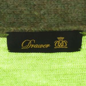 Drawer カーディガン アルパカ 切替 カーキ ライトグリーン