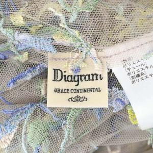 Diagram GRACE CONTINENTAL フラワーチュール刺繍 ワンピース ロング 長袖 前開き 36 グレー マルチカラー