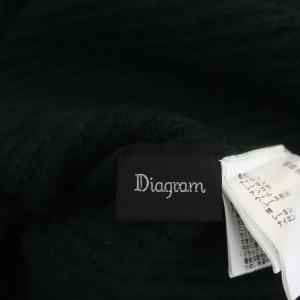 Diagram GRACE CONTINENTAL ワンショルレースニットトップ セーター 長袖 アンゴラ混 36 緑 黒 グリーン ブラック
