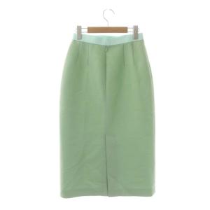 STRASBURGO ウールシルク タイト ロングスカート バックスリット 36 ミントグリーン