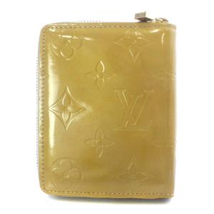 LOUIS VUITTON モノグラムヴェルニ 財布 二つ折り ラウンドファスナー エナメルレザー 黄色 イエロー M91015