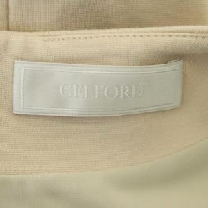 CELFORD ポンチワンピース ミモレ丈 ロング 半袖 フレア 36 ライトベージュ