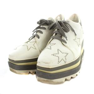 STELLA McCARTNEY スニークエリス スター スタッズ スニーカー プラットフォーム フェイクレザー 37 24cm白 ホワイト グレー