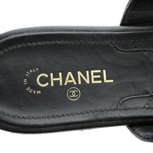 CHANEL サンダル ココマーク レザー 36.5 23.5cm ブラック