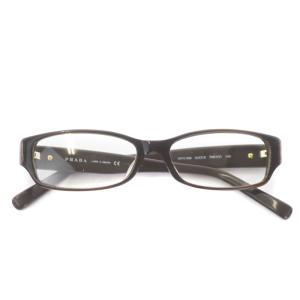 PRADA メガネ 眼鏡 スクエア 三角プレート ロゴ 5316 茶 ブラウン クリア
