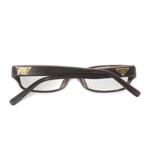 PRADA メガネ 眼鏡 スクエア 三角プレート ロゴ 5316 茶 ブラウン クリア