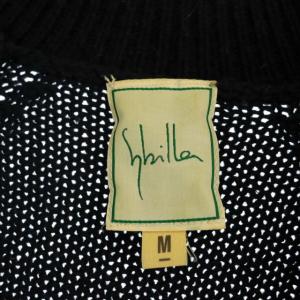 SYBILLA 襟付きニットカーディガン 長袖 ウール M 黒 ブラック