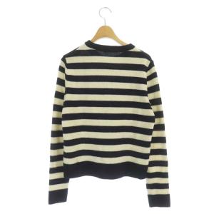 Deuxieme Classe ニット 長袖 ボーダー ウール 紺 ベージュ ネイビー