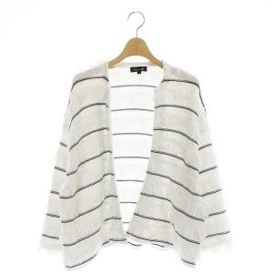 7Gフリンジスパングルカーディガン ニット 長袖 スパンコール装飾 ボタンレス 1 白 黒 ホワイト ブラック