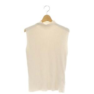 21SS Rib N/S Top ニット カットソー ノースリーブ リブ ライトベージュ