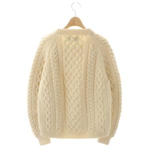 INVERALLAN ウール クルーネック アランニット セーター 長袖 アイボリー