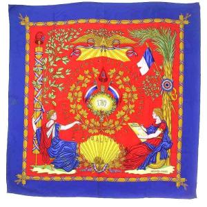 スカーフ カレ90 LIBERTE EGALITE FRATERNITE REPUBLIQUE FRANCAISE 1789年フランス革命を記念して
