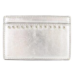 カードケース 名刺入れ レザー ロゴ シルバー色