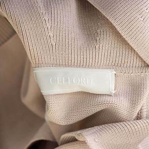 CELFORD 21AW 衿付きホールガーメントワンピース 長袖 ロング スキッパー ビッグカラー 38 スモークピンク