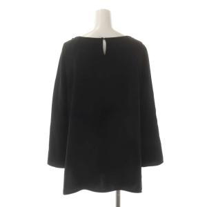 ANAYI ソフトダブルクロススリットブラウス 長袖 プルオーバー 36 黒 ブラック