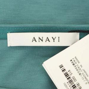 ANAYI コットン デザインスリーブ プルオーバー カットソー 半袖 38 緑 グリーン