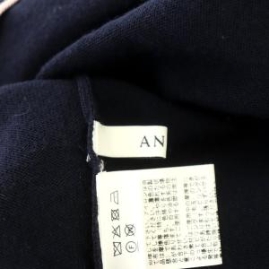 ANAYI ウール リボン付き ニット セーター 長袖 38 紺 ピンク ネイビー