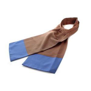 HERMES マルジェラ期 アスコットタイ ネクタイ シルク 絹 オレンジ 紺 ネイビー SH OH