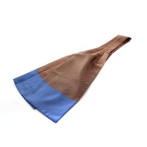 HERMES マルジェラ期 アスコットタイ ネクタイ シルク 絹 オレンジ 紺 ネイビー SH OH