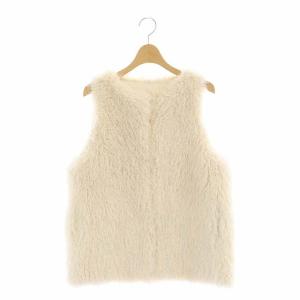 23AW フェイクファージレ ベスト 前開き 36 ベージュ