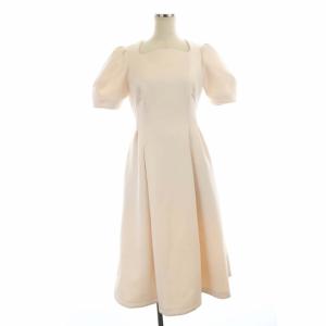 23SS カーブネックポンチワンピース ロング ミモレ丈 半袖 34 ピンク