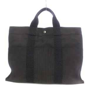 HERMES 旧型 エールラインMM トートバッグ ハンドバッグ キャンバス グレー