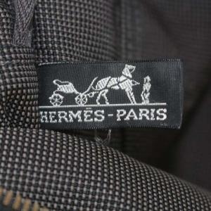 HERMES 旧型 エールラインMM トートバッグ ハンドバッグ キャンバス グレー