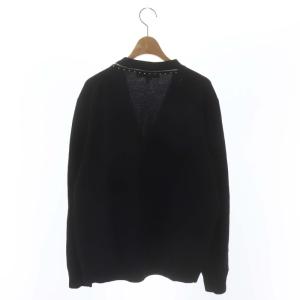 MARC JACOBS ウール スタッズ ジップ ニットカーディガン 長袖 L/G 黒 ブラック
