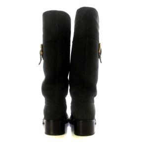 Salvatore Ferragamo ブーツ ロング ハイヒール ガンチーニ スエード 7C 24.5cm 黒 ブラック