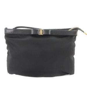 ヴァラ ポーチ ロゴ 黒 ブラック