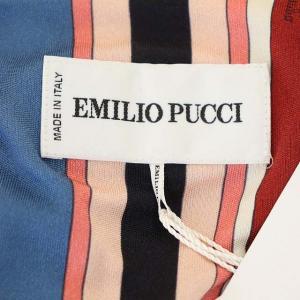 Emilio Pucci 長袖 ひざ丈ワンピース 総柄 ベルト付き シルク I40 マルチカラー
