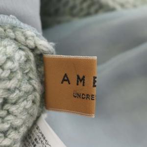 Ameri VINTAGE UNDRESSED COTTON CANDY SLEEVE KNIT ニット セーター タートルネック 長袖 切替 F ミントグレー