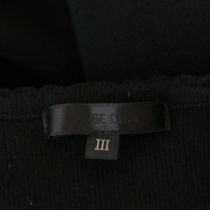 TO BE CHIC ニット カットソー セーター フリル 七分袖 3 黒 ブラック