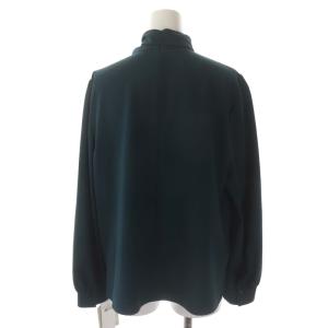 Leilian ボウタイブラウス プルオーバー 長袖 13 緑 グリーン