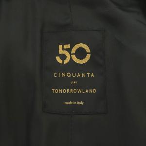 CINQUANTA ×TOMORROWLAND 別注 ウールラップコート アウター ロング 切替 ムートン 38 黒 ブラック