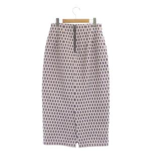 ANAYI 21SS ダイヤジャガードタイトスカート 総柄 ロング 38 ピンク 水色 紺 ベージュ