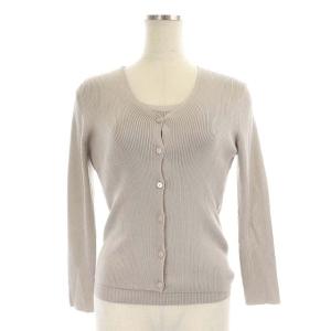 21SS アンサンブル ニット アセテートポリエステルパフスリーブ プルオーバー Vネック カーディガン 長袖 カットソー