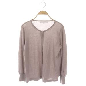 エッセンスオブアナイ essence of ANAYI カーディガン カシミヤ シルク混 長袖 38 グレイッシュピンク