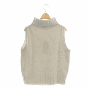 MARGARET HOWELL WOOL CASHMERE ニット セーター タートルネック ノースリーブ ウール カシミヤ混 シルク混 2 グレー