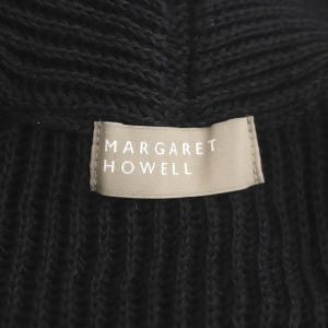 MARGARET HOWELL ヨーロッパリネン ショールカラー カーディガン ニット 長袖 2 黒 ブラック