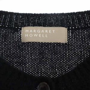 MARGARET HOWELL カシミヤシルク混ウールニットカーディガン 長袖 2 黒 ブラック